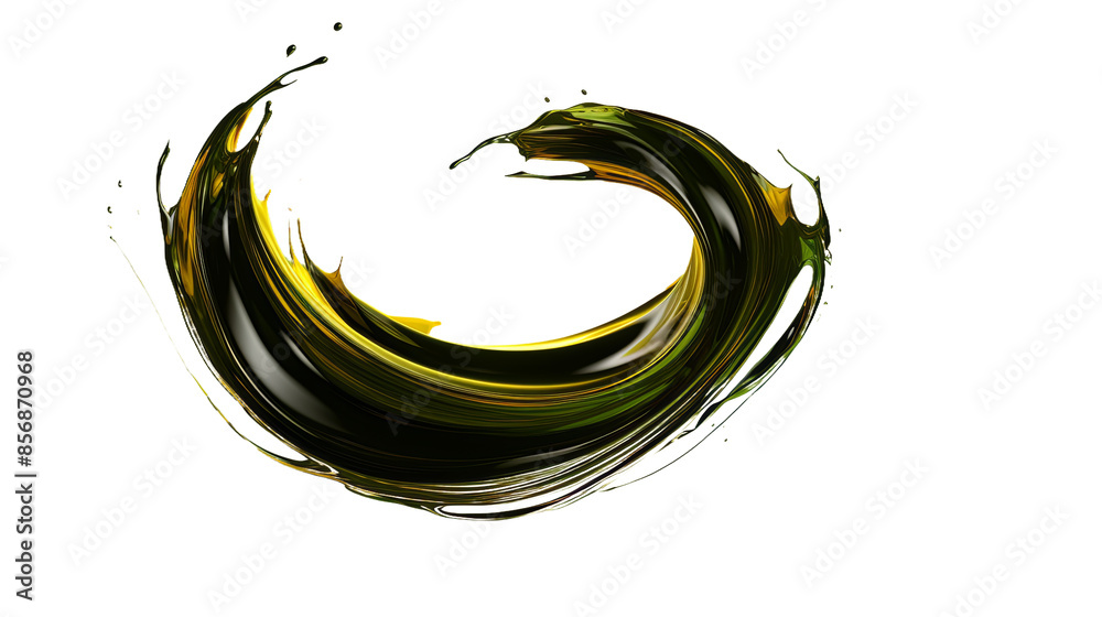 Wall mural luscious olive oil splash in isolation - top view 3d rendering