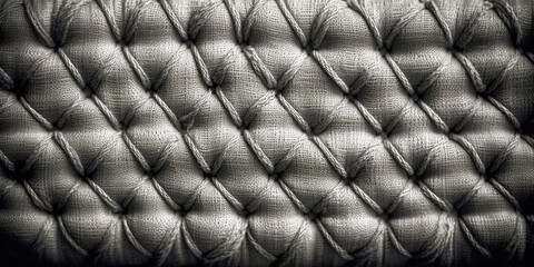 A close-up of a tufted sofa