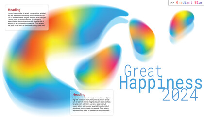 Gradient Blur Infographic for business template. Presentation concept with infographic in modern element, blur motion. Great Happiness 2024, Infographic .