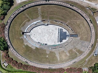 aerial view of Amphitheatre of Pompeii.  Pompeii. Italy