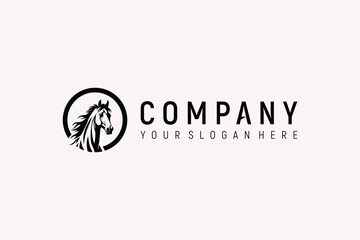 standing horse logo design concept premium vector template