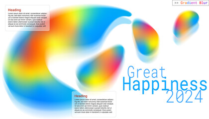 Gradient Blur Infographic for business template. Presentation concept with infographic in modern element, blur motion. Great Happiness 2024, Infographic .