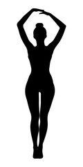Fototapeta premium PNG Gymnast silhouette dancing white background.