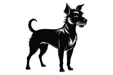 Black and white dog vector silhouette