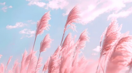 Pink lake reeds poster background