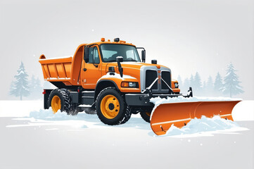 snowplow vehicle vector style