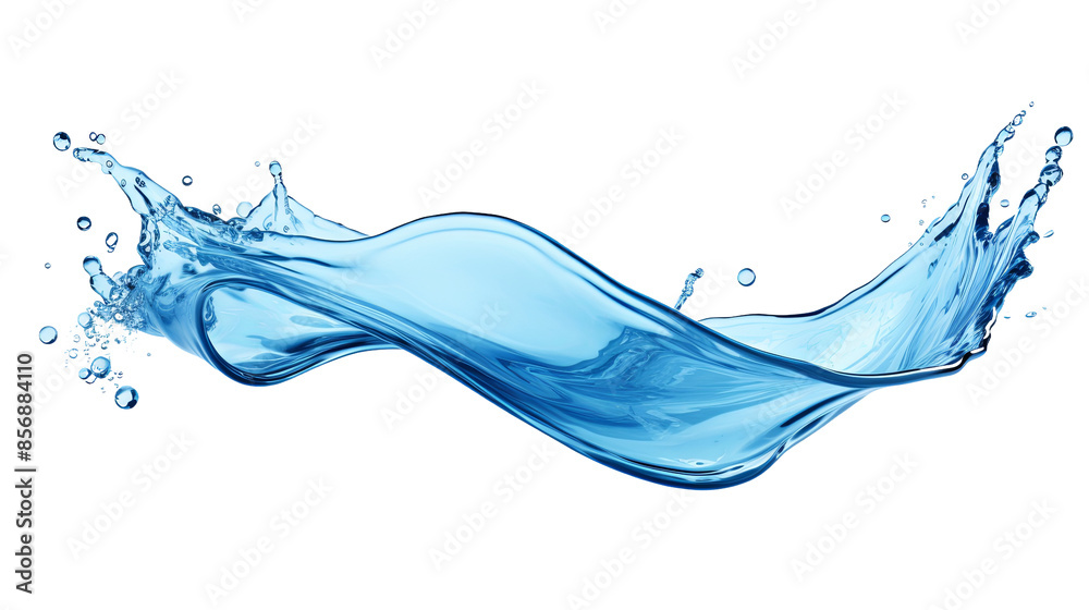 Canvas Prints refreshing blue liquid splash isolated on transparent background - top view 3d digital art