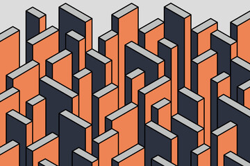Isometric 3d blocks cubes abstract geometric pattern 