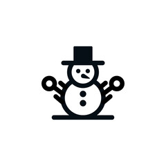 Winter Snowman Logo Design Vector