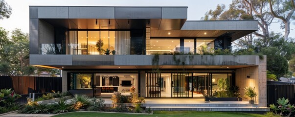 Contemporary house with a striking facade.