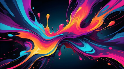 Obraz premium Energetic Abstract Color Waves with Bold and Bright Hues