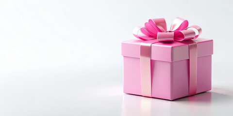 Fototapeta premium pink gift box with ribbon