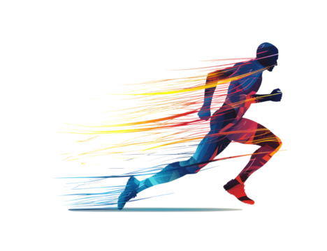 running man symbol, sport and competition concept background