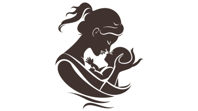 Mother hugging her baby icon, mom day and together, mother with baby icon on transparent