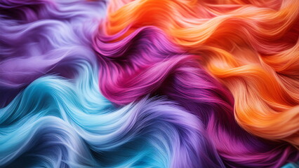 Fototapeta premium Vibrant Multicolored Fur Textures with a Soft and Fluffy Appeal
