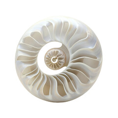 Close-up of a nautilus shell spiral, showcasing its intricate, natural symmetry and beautiful, exquisite pattern in detail.