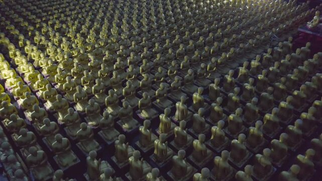 Phuttha Utthayan Makha Bucha Anusorn, Buddhism Memorial Park, Nakhon Nayok, Thailand pagoda is a buddhist temple near Bangkok, an urban city town, Thailand. Tourist attraction landmark.