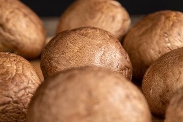 clean washed brown mushrooms after washing