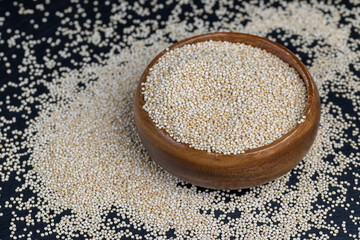 a large amount of quinoa groats during porridge cooking