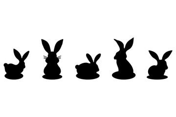 Simple rabbit silhouette set design