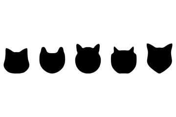 Simple cat head illustration set design