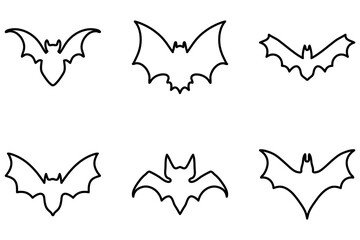 Bat animal outline icon set