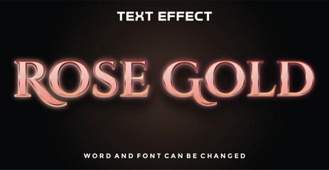 Rose gold editable text effect