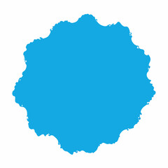 There is a blue circle on a white background resembling a flower
