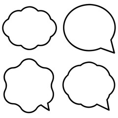Obraz premium Four speech bubbles of different shapes on white background