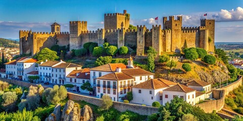 Ancient castle fortress in the charming town of Obidos, Portugal, castle, fortress, medieval, architecture