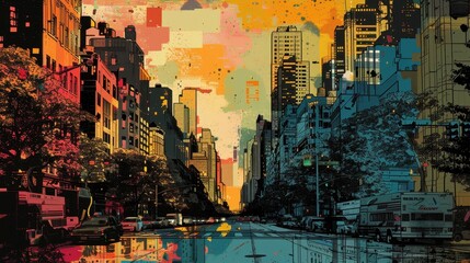 Cityscape with a  Speckled Sky