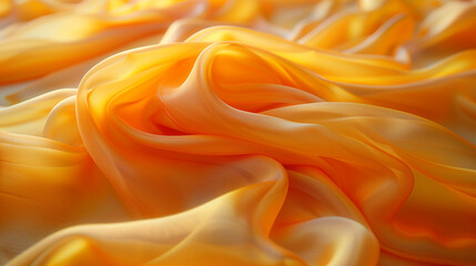 Fototapeta premium Orange silk fabric background. 