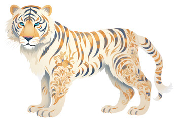 PNG Bengal tiger animal mammal white background.
