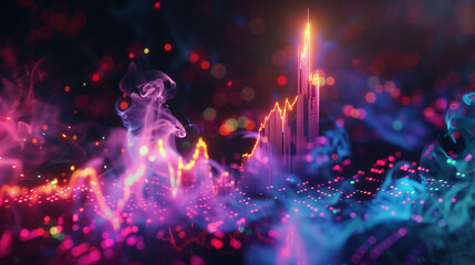 Fototapeta premium Abstract background about stock investment graphs