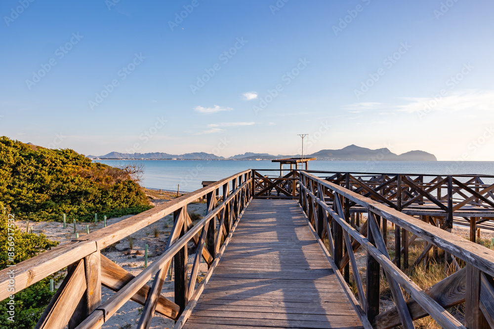 Sticker bridge over the beach