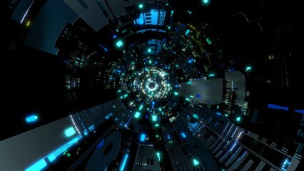 VJ トンネル ワープ 宇宙 サイバー 青 [別Verあり]