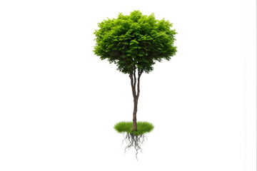 green tree on isolated white background use for interior or 3d design gardening concept with clipping path.
