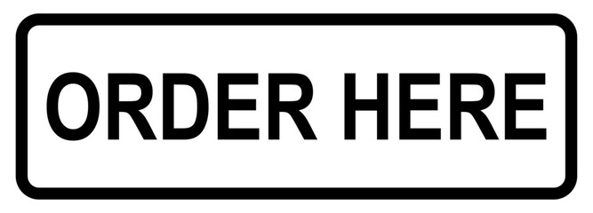 Order Here Web UI Button Isolated on Transparent Background. Vector Illustration