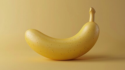 Minimalist yellow banana on a matching background, showcasing simplicity and elegance in food photography. 3D Illustration.