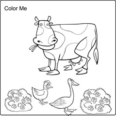 Art & Illustration. Color Me, coloring, cartoon, illustration, coloring book, animal, drawing, children, sketch, vector, fairytale, art, dog, outline, funny, black, comic, book, forest, cat, bear, toy