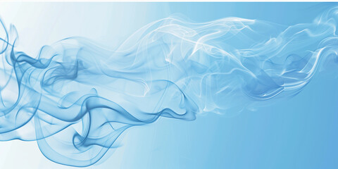 Illustration pastel light blue smoke flowing stream gradient background  banner calm abstract wave smoking vape elegant soft motion solid backdrop wallpaper swirl fog creative campaign incense flame