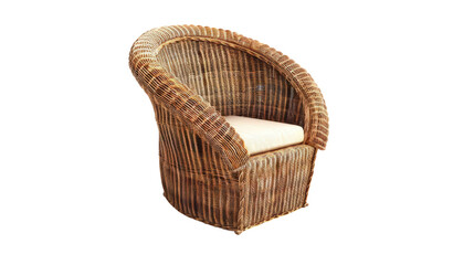Obraz premium Wicker chair isolated on transparent background