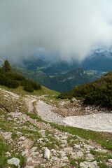 Blick vom Loser auf Bad Aussee sowie das Ausseerland und den Dachsteingletscher, Salzkammergut,...