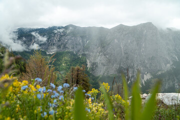 Blick vom Loser auf das tote Gebirge sowie das Ausseerland und den Dachsteingletscher,...