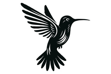 Vintage engraving isolated hummingbird set illustration ink humming sketch. Bird background colibri tropical silhouette art. Black and white hand-drawn vector image