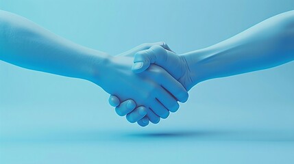 Blue Hands Shaking in Unity 3D Illustration.
