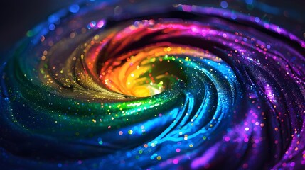 Blue and Green Abstract Swirl Pattern with Light and Energy 