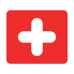Fototapeta premium Red Cross with White Medical Cross Vector Icon
