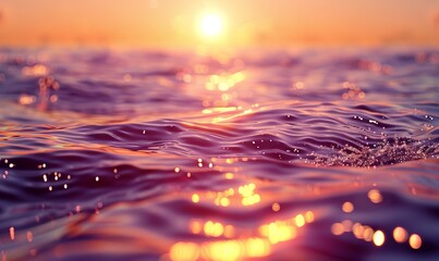 Sunset glow on water