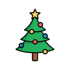 christmas tree icon vector design template simple and clean